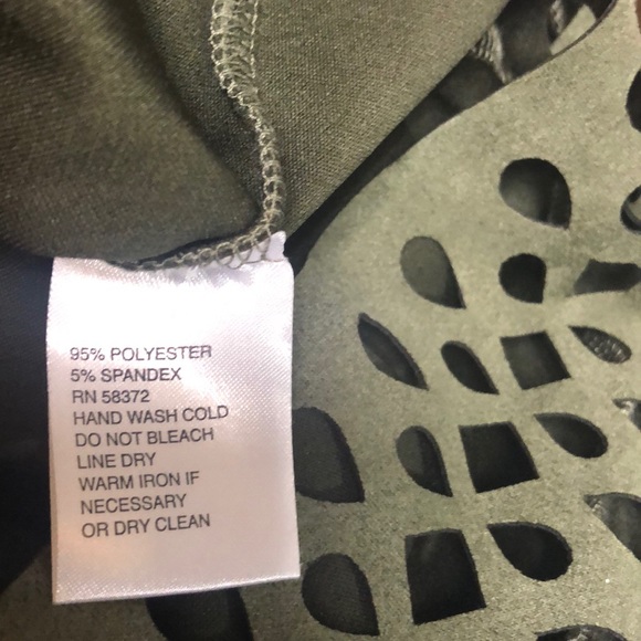 I LE New York olive green laser cut hem dress 10 - Picture 7 of 8